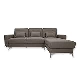 VitaliSpa Ecksofa Schlafsofa Boxspringsofa York Schlaffunktion Bettkasten (Braun)