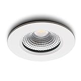 Ledisons LED Einbaustrahler 230v IP65 Wasserdicht für Badezimmer, 26mm Flach Dimmbar, CRI90, 5 Jahre Garantie, LED Spot Deckenspots Einbauleuchten Einbauspots, Udis Weiß, 3W, Warm-weiß 2700