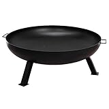 Mayer Barbecue HEIZA Feuerschale MFS-100 XXL Feuerstelle, Ø 100 cm, Massiver Stahl, mit 2 Griffen, 3 stabile Standbeine, 26