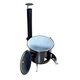 acerto 31705 Ungarischer Gulaschofen, 30 Liter * Universell nutzbar * Für die Terrasse * Emailliertes Stahlblech | Gulaschkessel mit Deckel für original Gulaschkanone | Outdoor Feldküche Eintop