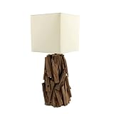 Tischlampe Stoff Treibholz 53cm Handarbeit Unikat Nachttisch Wohnzimmer Tischleuchte CHAI