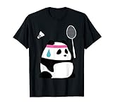 Erschöpfter Badminton Panda - lustiges süßes Federball Tier T-S