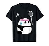 Erschöpfter Badminton Panda - lustiges süßes Federball Tier T-S