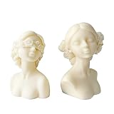 Maquer Mädchenfigur Kerzenform, 2 Stück Handgemachte Silikon-Kerzenform, Aromatherapie-Kerze Duftende Sojawachs-Kerzenform, DIY Kunsthandwerk Ornamente Für Kerze Schokolade Süssigkeit Cupcak