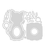 Kcibyvx Ostern Katze Box Metall Stanzformen Schablone Scrapbooking DIY Album Stempel Papier Karte Prägung Dek