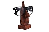 IndiaBigShop Brillenhalter Holz Brillen Spec Ständer Halter mit Nase Form Design Display Stand Home D