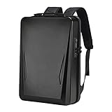 Harilla Hartschalen-Laptop-Rucksack Wasserdichter Gaming-Laptop-Rucksack, Schulrucksäcke, USB-Aufladung, Herren-Geschäftsreise-Rucksack - Schw