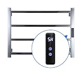 Elektrisch Handtuchwärmer Wandmontage 68W 4 Bars Heizelementen Handtuchheizkörper 600x450x120mm Handtuchhalter mit Timer Funktion aus E