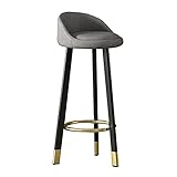 HVUFPPL Barhocker Weicher Samt ZurüCk Runder Sitz Barhocker Mit FußStüTze Gold Metall Barhocker KüChe Counter HöHe Hocker FüR FrüHstüCk Pub KüChe Home Bar Hohe Hocker-Seat ​Height:60