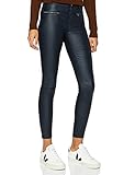 Amazon-Marke: find. Damen Skinny Fit-Hose mit Ledereffekt, Blau (Navy), 38, Label: M