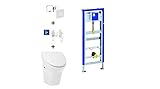 Geberit Duofix Basic Urinal Element + Urinal + Drückerplatte Samba Komplett-Set Mit Deck