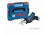 Bosch Professional 12V System Akku Säbelsäge GSA 12V-14 (Schnitttiefe Holz/Metallprofile: 65/50 mm, 2 Sägeblätter, ohne Akkus und Ladegerät, in L-BOXX 102)