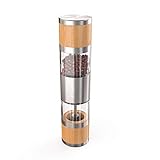 L.TSA 2 in 1 Manuelle Salz- und Pfeffermühle Set Einstellbare Grobheit Keramik Premium Dual Salz & Pfefferkorn Mühle Gewürze Gläser Große Kap