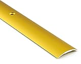 DQ-PP Übergangsprofil | 200cm Bodenschiene 40mm Gebohrt inkl. Schrauben | Gold | 2m Höhenausgleichsprofil | Anpassungsprofil | Aluschiene | Abschlussleiste | Klebeschiene | Übergang | L