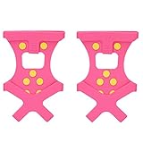 Steigeisen, Eisschneegriffe 10 Zähne gehen Traktion Eiskleidespikes True Edelstahl zum Gehen, Joggen, Klettern und Wandern, Rosa (Size : XL)