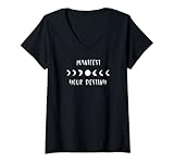 Damen Manifest Your Destiny Fülle Gesetz der Anziehungskraft Mond T-Shirt mit V