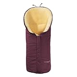 Hofbrucker Lammfell-Fußsack Eskimo für Babyschale, Kinderwagen, Buggy/Universeller Winterfußsack/Fußsack wind- & wasserabweisend/echtes Lammfell/Made in Germany