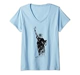 Damen New York Freiheitsstatue Vintage Skyline USA I Love NY T-Shirt mit V