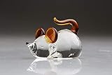 Glasmaus, mundgeblasene Kunst-Glasfiguren-Kollektion, Feng Shui Glas-Briefbeschwerer für Tisch und Heimdek