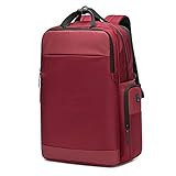 Derbstahl-Computer-Rucksack USB Wiederaufladbare Wasserabweisende große Freizeithandtasche mit großer Kapazität (Color : Red, Size : 31 * 18 * 46cm)