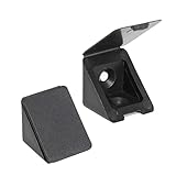 100 x sossai® Korpusverbinder/Möbelverbinder/Eckverbinder mit Abdeckklappe BT1 | 2-Loch | Farbe: Schwarz | Material: