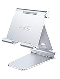 Aluminium Tablet Ständer, Faltbar Tablet Stand für Online-Kurse/Arbeit, Tablet Halterung Staender kompatibel mit iPad Pro 12.9, 10.5, 9.7, iPad Air Mini 2 3 4, Samsung Tab und Alle 4.7-13 Zoll G