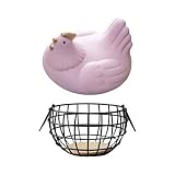 Tomaibaby Bauernhausstil Ei Lagerkorb Ostern Hühnereikorb mit Cercamic Deckel Dekorative Küchenspeicherkörbe Halteranzeig