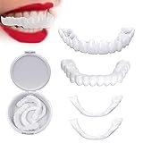 QMMYA Kosmetische Veneers temporäre Zahnersatz oben und unten Veneers Instant Smile Zahnersatz Zahnspangen Abdeckung für Männer und F