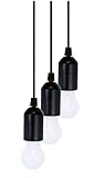 LED Ziehleuchte Leuchte Lampe flexibel 3er-Set schwarz für Kleiderschrank Abstellk