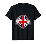 Union Jack Flagge England Großbritannien Brust Design T-S