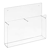 DIN Lang Wandprospekthalter mit 2 Fächern nebeneinander, aus Acrylglas - Zeigis® / Wandhalter/Dokumentenhalter/Zeitschriftenhalter/Broschürenhalter/Transp