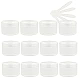 ZEOABSY 24 Stück, 20ml Transparent Plastik Leerdose, Kosmetische Lotion Creme Tiegel mit Schraubverschluss, Innenfutter, für Cremedose, Nailart Lippenbalsam Creme + 5 x Lö