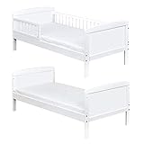 Baby Delux Kinderbett Juniorbett weiß 140x70 umbaubar Schutzgitter M