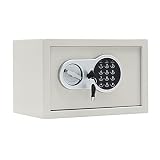 XJZHJXB Sichere Box Sicherheitstresor Kasse für Homeoffice, Feuerfester Möbelsafe mit Tastatur, Legierter Stahl Passwortsicherer Schrank für Wertgegenstände (Color : Off-White, Size : 31 * 20 * 20cm)