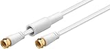 Manax 67296 5,0 m SAT Koaxialkabel flach weiß F-Stecker geschirmt, vergoldet +Tü