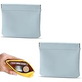 HOUHOUYIBA Lammfell-Taschen-Kosmetiktasche, Mini-Multifunktions-Aufbewahrungstasche, Taschen-Kosmetiktasche Squeeze, für Kosmetik, Kopfhörer, Schmuck (himmelblau 2)