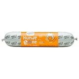 PURBELLO Hunde-Rolle Ente mit Kartoffeln & Kräutern - Monoprotein Hundefutter mit hohem Fleischanteil - Nassfutter für Hunde - Hundewurst schnittfest & getreidefrei - 8 x 400 g