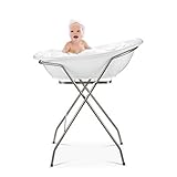 Baby Badewanne mit Gestell und Badewannensitz - Verschiedene Sets für Neugeborene mit Babybadewannen + Ständer +Abfluss + Badewannensitz - Babywanne mit S