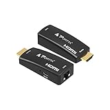 Portta HDMI Extender 50m(164ft) über Einzelnes UTP RJ45 CAT6 Kabel | Verlustfreie Übertragung | Full HD 1080p | Micro USB-Powered | Kein zusätzliches HDMI-Kabel erforderlich | HDMI Sender + Empfäng