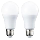 Amazon Basics LED-Leuchtmittel, Edison-Schraubgewinde E27, 10,5 W (entspricht 75-W-Glühbirne), Warmweiß, nicht dimmbar, 2 Stück