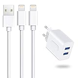 Everdigi Phone Ladegerät USB Ladegerät mit Lakekabel 2 * 1M für iPhone 12 XS XS Max XR X 8 8 Plus 7 7 Plus 6s 6s Plus 6 6 Plus SE 5s 5c 5