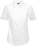 Fruit of the Loom – Damenbluse Oxford, kurzarm, Kind damen, Bianco - b