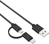 Superer 2 in 1 Micro USB und Typ C Kabel, Schnellladekabel passend für Lenovo Tab M10 HD 10,1 Zoll 2019, M10 FHD Plus 10,3 Zoll TB-X606F 2020 Tablet QC3.0 3A 1.5M Datenkabel Cab