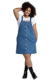 Studio Untold Damen Latzkleid mit Fransensaum Kleid, Blue Denim, 54+
