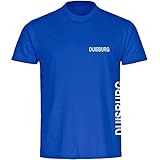 VIMAVERTRIEB® Herren T-Shirt Duisburg - Brust & Seite - Druck:weiß - Shirt Männer Fußball Fanshop Fanartikel - Größe:2XL b