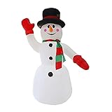 HOBBMS Weihnachten Aufblasbare Schneemann mit Hut, geblasene Luft aufblasbaren Modell Garten Weihnachten Aufblasbare Spielzeuge mit LED-Leuchten beleuchteter Yard Halloween, Rasen-Garten-Party, Geb