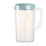 HEMOTON 2600ML Kühlschrankkrug Wasserkaraffe mit Deckel Wasserkrug Saftkaraffe Kunststoff Krug mit Skala für Heiß Kaltsaft Tee Saft Getränke Milch Kaffee B