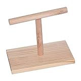 MagiDeal Papagei Wellensittich Spielplatz, T Stand, Vogel Spielplatz Holz, Tragbar Papageien Freisitz, Papageien Zubehör Sitzstangen für Wellensittiche, Papageien, Nymphensittiche, 13x9x10