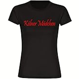 VIMAVERTRIEB® Kinder T-Shirt Köln - Kölner Mädchen - Druck:rot - Shirt Jungen Mädchen Fußball Fanshop Fanartikel - Größe:128 schw