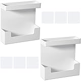 Jetec 2 Packungen transparentes Acryl-Klebe-Wandregal, Schlafzimmer-Dekoration, Nachttisch, Wand-Bett-Organizer, schwimmende Nachttische für Schlafzimmer (weiß)